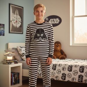 Hanna Andersson Boys Star Wars Darth Vader Pajamas Sz 12 Kids Sleepwear Striped
